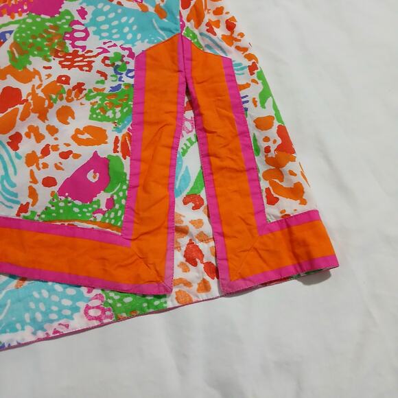 Gretchen Scott XS Bright Colors Tropical Fish 100% Cotton 3/4-Sleeve Tunic - Picture 8 of 16